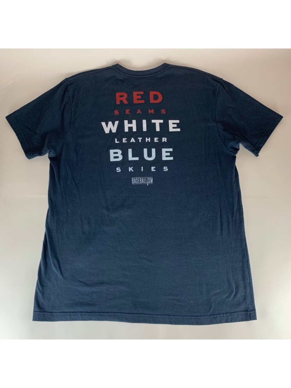 Baseballism Red White Blue Patriotic Short Sleeve Crewneck Shirt Mens XL